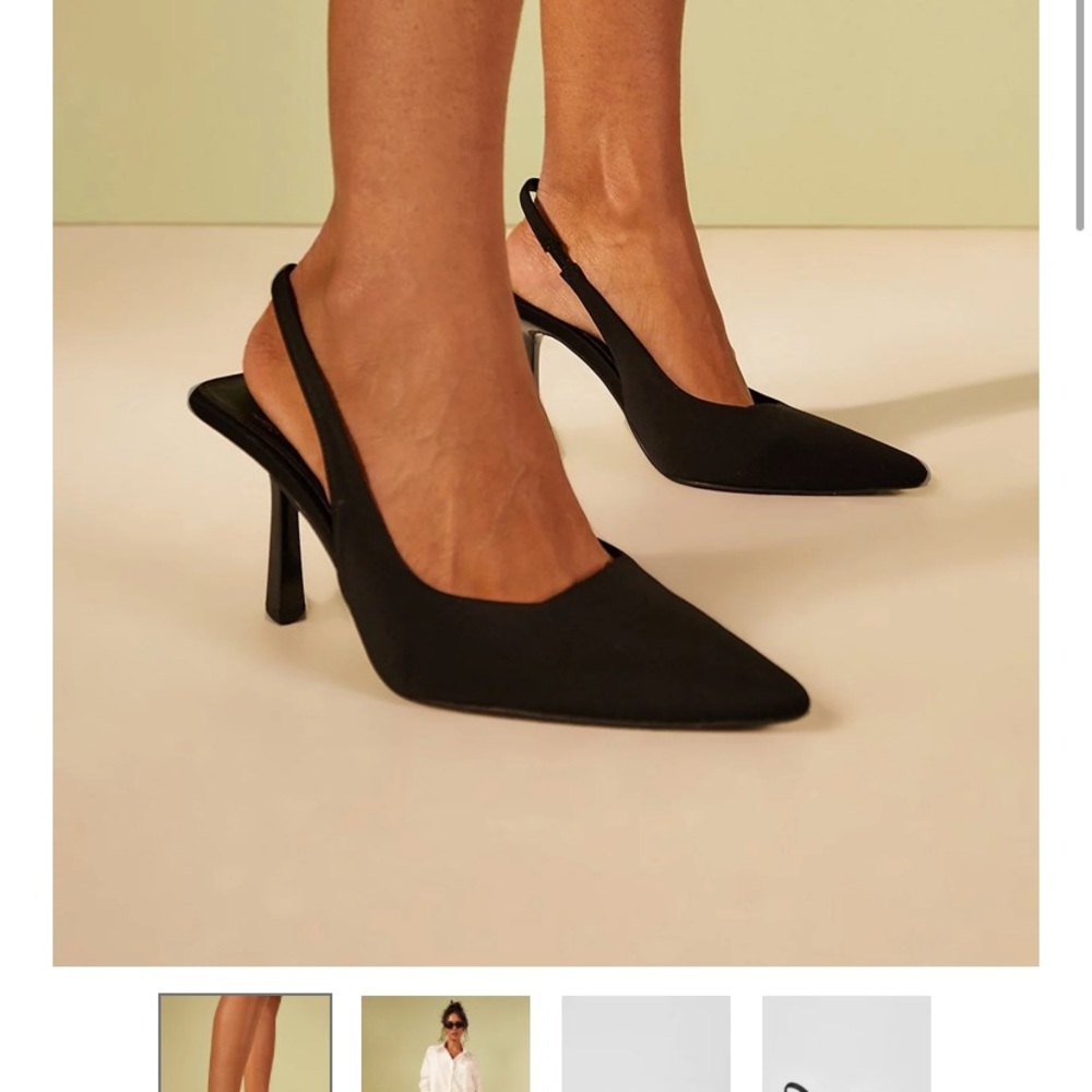Boohoo black sling black heel